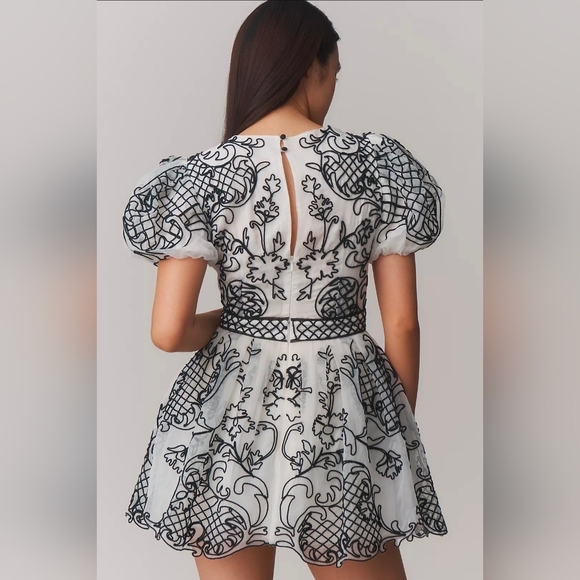 Anthopologie Maeve Puff-Sleeve Mini Dress - Picture 3 of 4